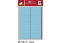 Print etikety A4 pro laserový a inkoustový tisk - 105 x 74 mm (8 etiket/ arch) modrá