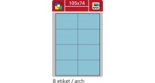 Print etikety A4 pro laserový a inkoustový tisk - 105 x 74 mm (8 etiket/ arch) modrá