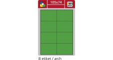 Print etikety A4 pro laserový a inkoustový tisk - 105 x 74 mm (8 etiket/ arch) zelená