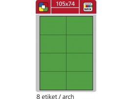 Print etikety A4 pro laserový a inkoustový tisk - 105 x 74 mm (8 etiket/ arch) zelená