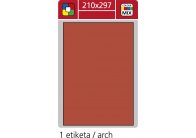 Print etikety A4 pro laserový a inkoustový tisk - 210 x 297 mm (1 etiketa/ arch) červená