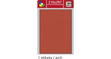 Print etikety A4 pro laserový a inkoustový tisk - 210 x 297 mm (1 etiketa/ arch) červená