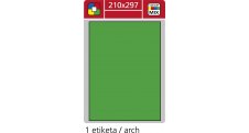Print etikety A4 pro laserový a inkoustový tisk - 210 x 297 mm (1 etiketa/ arch) zelená
