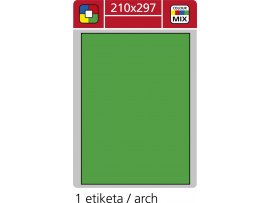 Print etikety A4 pro laserový a inkoustový tisk - 210 x 297 mm (1 etiketa/ arch) zelená