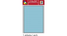 Print etikety A4 pro laserový a inkoustový tisk - 210 x 297 mm (1 etiketa/ arch) modrá