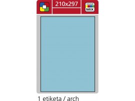Print etikety A4 pro laserový a inkoustový tisk - 210 x 297 mm (1 etiketa/ arch) modrá