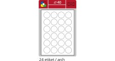 Print etikety A4 pro laserový a inkoustový tisk - kulaté průměr 40 mm (24 etiket / arch)