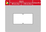 Etikety do etiketovacích kleští - 22 x 12 mm COLA-PLY / bílá