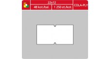 Etikety do etiketovacích kleští - 22 x 12 mm COLA-PLY / bílá