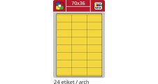 Print etikety A4 pro laserový a inkoustový tisk - 70 x 36 mm (24 etiket/ arch) žlutá