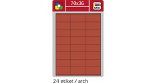 Print etikety A4 pro laserový a inkoustový tisk - 70 x 36 mm (24 etiket/ arch) červená