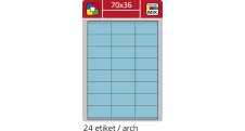 Print etikety A4 pro laserový a inkoustový tisk - 70 x 36 mm (24 etiket/ arch) modrá