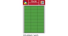 Print etikety A4 pro laserový a inkoustový tisk - 70 x 36 mm (24 etiket/ arch) zelená