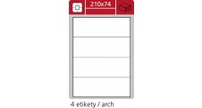 Print etikety A4 PLUS pro laserový a inkoustový tisk - 210 x 74 mm (4 etikety / arch)