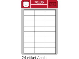 Print etikety A4 PLUS pro laserový a inkoustový tisk - 70 x 36 mm (24 etiket / arch)