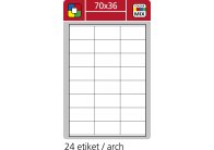 Print etikety A4 pro laserový a inkoustový tisk / 30 archů - 70 x 36 mm (24 etikety / arch)