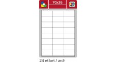 Print etikety A4 pro laserový a inkoustový tisk / 30 archů - 70 x 36 mm (24 etikety / arch)