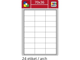 Print etikety A4 pro laserový a inkoustový tisk / 30 archů - 70 x 36 mm (24 etikety / arch)
