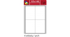 Print etikety A4 pro laserový a inkoustový tisk / 30 archů - 105 x 148 mm (4 etikety / arch)