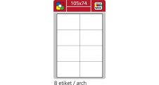 Print etikety A4 pro laserový a inkoustový tisk / 30 archů - 105 x 74 mm (8 etiket / arch)