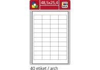 Print etikety A4 pro laserový a inkoustový tisk / 30 archů - 48,5 x 25,4 mm (40 etiket / arch)