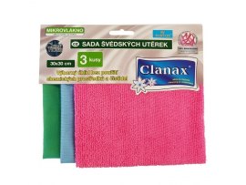 Švédské utěrky Clanax z mikrovlákna - 30 x 30 cm / 3 ks