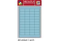 Print etikety A4 pro laserový a inkoustový tisk - 48,5 x 25,4 mm (40 etiket / arch) modrá