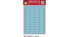 Print etikety A4 pro laserový a inkoustový tisk - 48,5 x 25,4 mm (40 etiket / arch) modrá