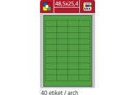 Print etikety A4 pro laserový a inkoustový tisk - 48,5 x 25,4 mm (40 etiket / arch) zelená