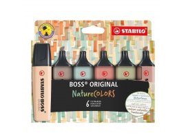 Zvýrazňovač STABILO® BOSS ORIGINAL NatureCOLORS / sada 6 ks Zvýrazňovač STABILO® BOSS ORIGINAL NatureCOLORS / sada 6 ks