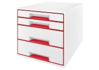 Zásuvkový box Leitz WOW - 2+2 zásuvky / červená Zásuvkový box Leitz WOW - 2+2 zásuvky / červená