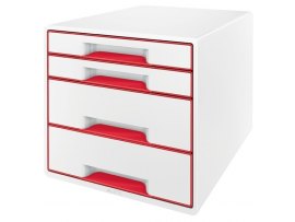 Zásuvkový box Leitz WOW - 2+2 zásuvky / červená Zásuvkový box Leitz WOW - 2+2 zásuvky / červená