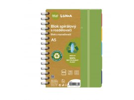 Blok kroužkový ECO LUMA s rozdělovači - A5 / linka Blok kroužkový ECO LUMA s rozdělovači - A5 / linka