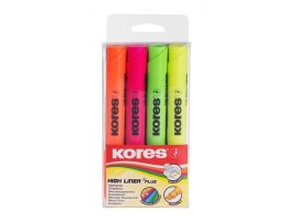 Zvýrazňovač Kores High Liner PLUS / sada 4 ks