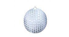 Lampion roztahovací 25 cm - stříbrný puntík