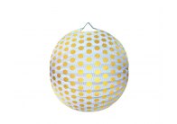 Lampion kulatý 25 cm - zlatý puntík Lampion kulatý 25 cm - zlatý puntík