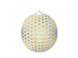 Lampion kulatý 25 cm - zlatý puntík Lampion kulatý 25 cm - zlatý puntík