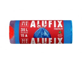 Pytle do koše Alufix Premium stahovací  - 60x50cm / 35l / 26my / 15ks / modrá