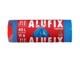 Pytle do koše Alufix Premium stahovací - 60x60cm / 40l / 26my / 15ks / modrá Pytle do koše Alufix Premium stahovací - 60x60cm / 40l / 26my / 15ks / modrá