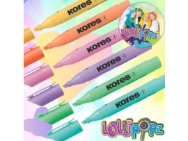 Zvýrazňovač Kores High liner PLUS PASTEL LOLLIPOPZ - sada 6 ks Zvýrazňovač Kores High liner PLUS PASTEL LOLLIPOPZ - sada 6 ks