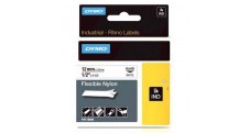 Pásky D1 nylonová flexibilní pro elektronické štítkovače DYMO - 12 mm x 3,5 m černý tisk / bílá páska