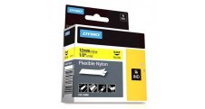 Pásky D1 nylonová flexibilní pro elektronické štítkovače DYMO - 12 mm x 3,5 m černý tisk / žlutá páska