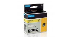 Pásky D1 vinylové permanentní - 19 mm x 5,5 m / černý tisk / žlutá páska