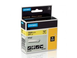 Pásky D1 vinylové permanentní - 19 mm x 5,5 m / černý tisk / žlutá páska