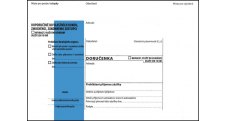 Obálky B6 s doručenkou, vytrhovací okénko - s modrým pruhem / 1000 ks
