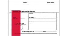 Obálky B6 s dodejkou, vytrhovací okénko - s červeným pruhem / 1000 ks