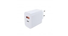 Nabíječka USB A+C 20W fast charger - bílá