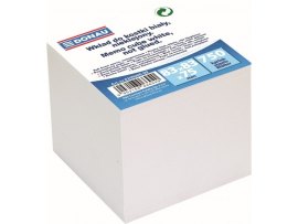 Záznamní kostka bílá - 8,3 cm x 8,3 cm x 7,5 cm / nelepená vazba