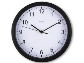 Nástěnné hodiny Hama Elba černé / tichý chod / průměr 25 cm