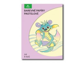 Barevné papíry A4 - nelepicí 8 listů / pastelový mix